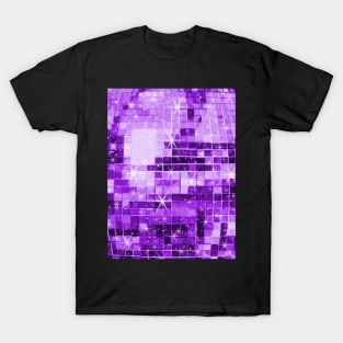 Twinkle Purple Disco Ball Pattern T-Shirt